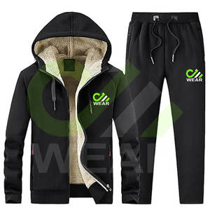 ชุดวอร์มผ้าฟลีซหนาสำหรับผู้ชายชุดวอร์มมีฮู้ด2ชิ้นมีให้เลือกทุกสีและทุกขนาด - Product Image 4