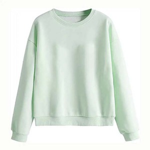Wholesale Blank Fleece <b>Crewneck</b> Hoodies Women's Cotton Polyester Winter Front Customized Fabric Hip Hop Style Sweatshirts for - Product Image 2