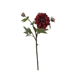 Wholesale White Pink Purple Customized Colors Four - Stemmed Dahlia <strong>flower</strong> <strong>artificial</strong> Dahlia <strong>flowers</strong> For Wedding Decoration