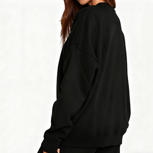 Sweat-shirt à capuche pour femme en polaire à col rond brodé de luxe personnalisé 100% polyester, lourd, pour l'hiver et l'automne, décontracté - Product Image 3