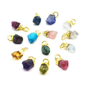Natural Rough Tanzanite Gemstone Size 8-10mm Gold Electroplated Birthstone <b>Charm</b> Pendant December Birthstone Jewelry's Pendant's - Product Image 2