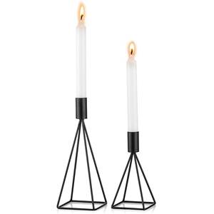Small Candle Holder with Ring Handle Set of 2 Black High Quality Small Unique Design Metal Stand Handmade Decorative Lighting - Product Image 2