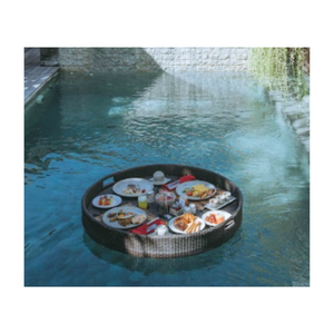 Buena oferta para vacaciones de diferentes formas de alta calidad para Hotel y Resort desayuno piscina flotante bandeja de ratán personalizada - Product Image 1