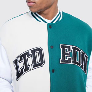 Veste universitaire vintage pour homme 2025 avec col montant, fermeture à boutons en corne, broderie personnalisée, logo frontal OEM, patchs - Product Image 2