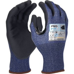 Guantes Resistentes a Cortes PRO FIT EN 388 PPE Categoría II, Equipo de Protección para Jardín en Azul/Negro, Talla 9, Paquete de 12 - Product Image 1
