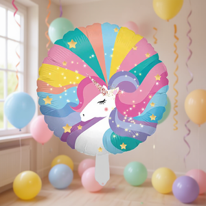 Ballon licorne 45 cm, design arc-en-ciel, décoration de fête - Product Image 3