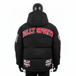 Veste bouffante épaisse de haute qualité manteau d'hiver coupe-vent tissu résistant à l'eau Logo personnalisé broderie Patch veste bouffante pour homme - Product Image 2