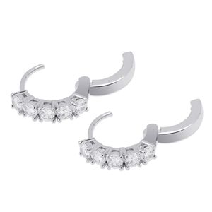 Venta caliente 925 Plata esterlina 14K Oro blanco Iced Pendientes de Aro para hombres Joyería de hip hop - Product Image 2