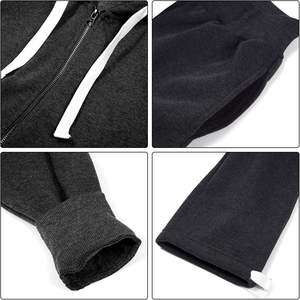 Charcoal Hommes Survêtements Survêtements 2 Pièces Casual Sweat Jogging Costume Ensemble Athlétique Full Zip Hoodies et pantalons de survêtement Tenues - Product Image 4