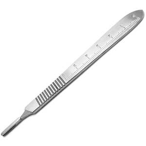 Manche de scalpel n° 3 3 poignées de scalpel polyvalentes en acier inoxydable, à commande manuelle, pour usage médical, vétérinaire, artisanal et chirurgical - Product Image 5