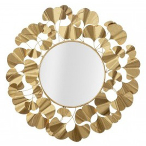 Elegante diseño de pavo real de lujo marco redondo decorativo espejo de pared del hogar Decoración de Metal de Color dorado - Product Image 2