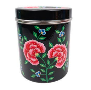 Caja de almacenamiento impresa recubierta de esmalte Contenedor seguro de alimentos decorativo duradero con tapa Diseño floral vibrante - Product Image 3