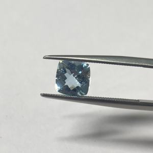 Aigue-marine naturelle, forme coussin, taille facettée, taille Santa Maria, pierre précieuse en vrac, bleu, 7 mm, 1,30 carats - Product Image 6