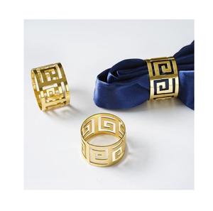 Anillo para Servilletas de Metal Pulido en Oro Antiguo, Estilo Americano, Ecológico, Decoración de Mesa para Bodas, Venta al Por Mayor - Product Image 5