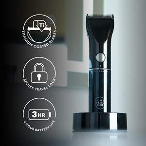 Tondeuse à barbe électrique sans fil haute puissance 7000 tr/min, 8 guides de couleur, 45 longueurs de coupe uniques, verrouillage de voyage - Rechargeable - Product Image 4