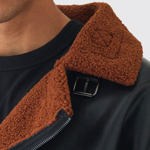 Veste en cuir de mouton d'hiver de style le plus populaire vêtements d'extérieur en fausse fourrure pour hommes - Product Image 6