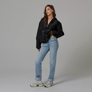 Premium Eco-Friendly Ladies Jacket High Quality Streetwear Parachute Double-Layer Drop Shoulder Casual Wind-Proof Solid Pattern - Product Image 2