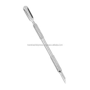 Pousse-cuticules double extrémité style russe, tête plate biseautée, en acier inoxydable réutilisable, pour éliminer les peaux mortes, outil de manucure et pédicure - Product Image 2