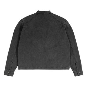 Veste en toile OEM personnalisée avec lavage à l'acide pour hommes veste vintage à fermeture éclair personnalisée veste en toile de haute qualité avec logo personnalisé - Product Image 2