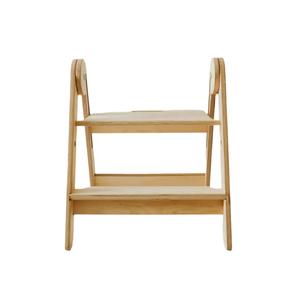 Taburete plegable de madera MDF de Color Natural OEM al mejor precio con asa para niños y adultos orinal baño fregadero cocina dormitorio - Product Image 1