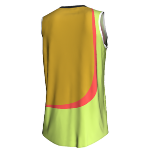 Camiseta de Baloncesto Personalizada con Bloques de Color, sin Mangas, Cuello en V, Absorbe la Humedad, Unisex, para Adultos, Ropa Deportiva con Estampado Sublimado - Product Image 5