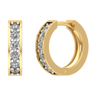 Boucles d'oreilles en or jaune 9 carats de qualité supérieure, 0,6 carat, or massif, élégantes, exportateur indien de bijoux, certifiées IGI, diamants naturels VS1 - Product Image 4