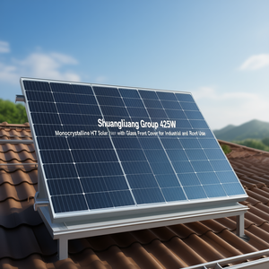 Panneau solaire monocristallin HJT 425W du groupe Shuangliang avec couvercle avant en verre pour usage industriel et sur toiture - Product Image 3