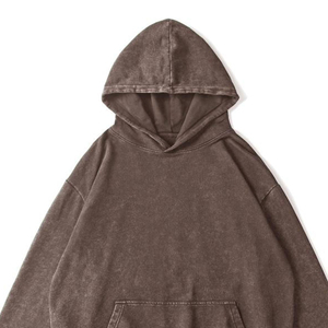 OEM personalizado de alta calidad Streetwear en blanco pulóver con capucha de gran tamaño Vintage lavado ácido sol desteñido 100% algodón hombres sudaderas con capucha ajuste suelto - Product Image 5