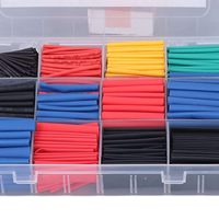 800 pièces/boîte Gaine thermorétractable PE haute tension 600V 2:1 pour fils électriques, kit d'isolation et d'assortiment de gaines de câblage