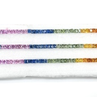 Saphirs naturels multicolores de 3 mm, taille princesse carrée, certifiés IGI, qualité AAA, pierres précieuses facettées pour la fabrication de bijoux, vente en gros, Inde