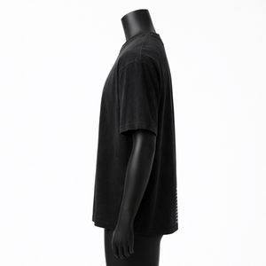 Camiseta Oversize Vintage Lavada Personalizada para Hombre, Estilo Urbano Minimalista, de Algodón Estampado, Manga Corta, Casual, Estilo Liso, con Ribete - Product Image 4