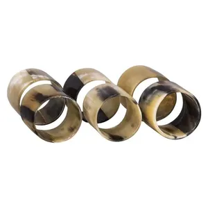 Corne artisanale et rond de serviette en métal Décor de table élégant avec plusieurs finitions et thèmes Parfait pour un placement de serviettes élégant - Product Image 3