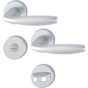 Ensemble de cheminée HOPPE New York 1810/42KV/42KVS en aluminium F1 rond SK/OL DIN, gauche/droite, avec rosette D/D pour accessoires de cheminée - Product Image 1