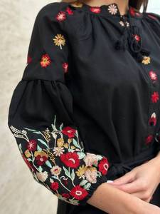 Robe chemisier Kurtis blanche faite à la main, tunique longue en coton avec broderie à la main, tenue de cérémonie décontractée pour femmes en viscose - Product Image 4