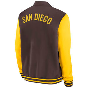 Vestes de Baseball en Satin Authentique Veste Bomber Vintage Full-Zip Col Montant Collection Hiver Dugout Sports Clubs Dyed - Product Image 6