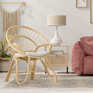 Sillón de Ratán Delicado al por Mayor, Sillón de Mimbre Curvo y Atemporal, Adecuado para Esquinas de Relajación e Interiores Creativos - Product Image 5