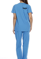 Ensemble de combinaison de travail pour femmes adultes, six poches, col en V, pantalon cargo, fermeture à cordon, tissu personnalisé, vente en gros