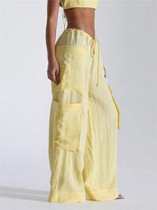 Customize <b>Summer</b> Premium Cargo Pants <b>Women</b> <b>Lightweight</b> 100% Cotton Jogger Multi-Pocket Oversized Casual <b>Trousers</b> - Product Image 2