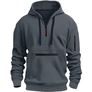 Hot Quality Customizable Wholesale <b>Men's</b> Zip-Up Hoodie Eco <b>Smart</b> Canvas Full-Zip Bomber <b>Jacket</b> 100% Wool Streetwear ODM Supply - Product Image 3