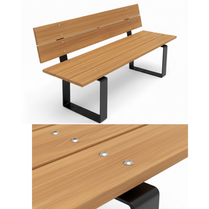 Banc d'extérieur en bois de haute qualité avec pieds en métal sièges de parc durables modernes utilisent du bois de teck - Product Image 4