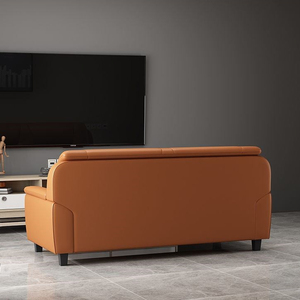 Canapé de bureau moderne en cuir trois places, modulaire, pour salle d'attente, réception ou zone de séjour. - Product Image 1