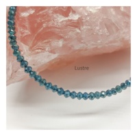 Perles de pierre facettées en diamant bleu de qualité AAA pour la fabrication de bijoux, sans conflit, au prix de gros d'usine, 38 cm, 2 mm