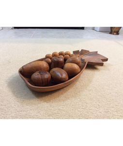 Cuenco de madera para ensalada de frutas, cuenco decorativo para servir, ensaladera de madera de Acacia Natural, esmalte - Product Image 2