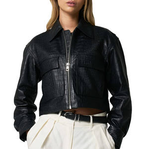 Pu <b>Leather</b> <b>Jackets</b> for <b>Women</b> Crop Top <b>Leather</b> <b>Jacket</b> 2025 Autumn Clothes for <b>Women</b> Pu <b>Vintage</b> <b>Leather</b> <b>Jackets</b> - Product Image 2