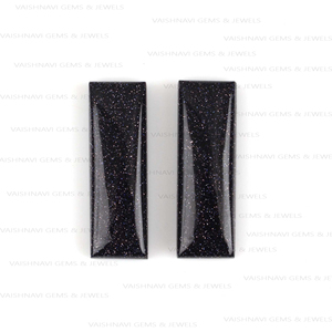 Cabochon de grès bleu galaxie naturelle de haute qualité 10x30mm Quartz en vrac dos plat calibré Long Rectangle pour la fabrication de bijoux - Product Image 4