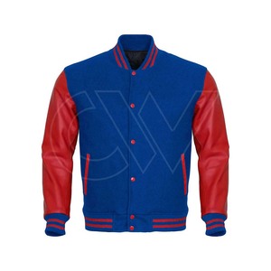 Patches de broderie OEM Veste Letterman pour hommes Manteau de baseball à manches en cuir Veste universitaire en laine pour hommes - Product Image 4