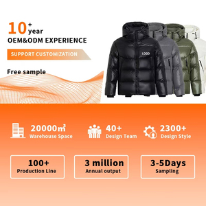 แจ็กเก็ตขนเป็ดแบบหนาสำหรับผู้ชายสีดำกันลมกันน้ำสำหรับฤดูหนาว - Product Image 2