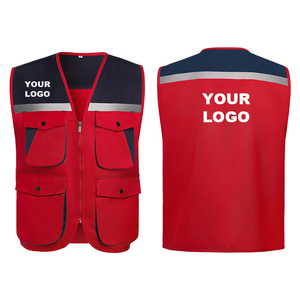 Chaleco de trabajo de fotografía con logotipo personalizado, ropa de seguridad reflectante, chaleco para pesca, ropa de trabajo reflectante, chaleco con múltiples bolsillos - Product Image 1