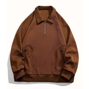 Men's Sporty Casual Half-<b>Zip</b> <b>Shirt</b> green Solid Color Regular Fit Collar & Zipper Detail Non-Stretch Fabric Casual wear - Product Image 5