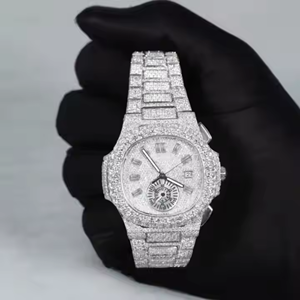 Directo de fábrica Iced Out VVS Clarity Moissanite Diamond Watch para hombres y mujeres Reloj de la marca de calidad de exportación de la India - Product Image 5
